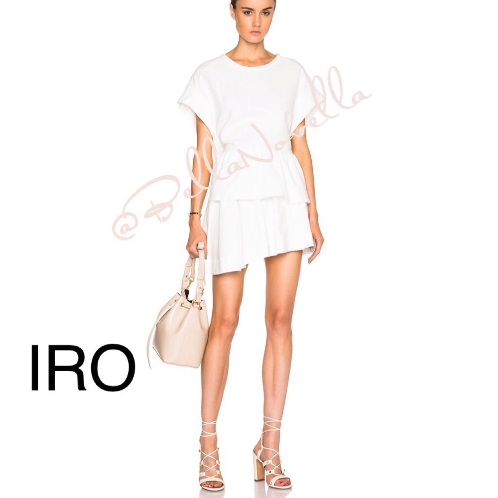 🔴 IRO ALTEA White Faux Wrap Mini Skirt NWT size 12 US / 42 EU